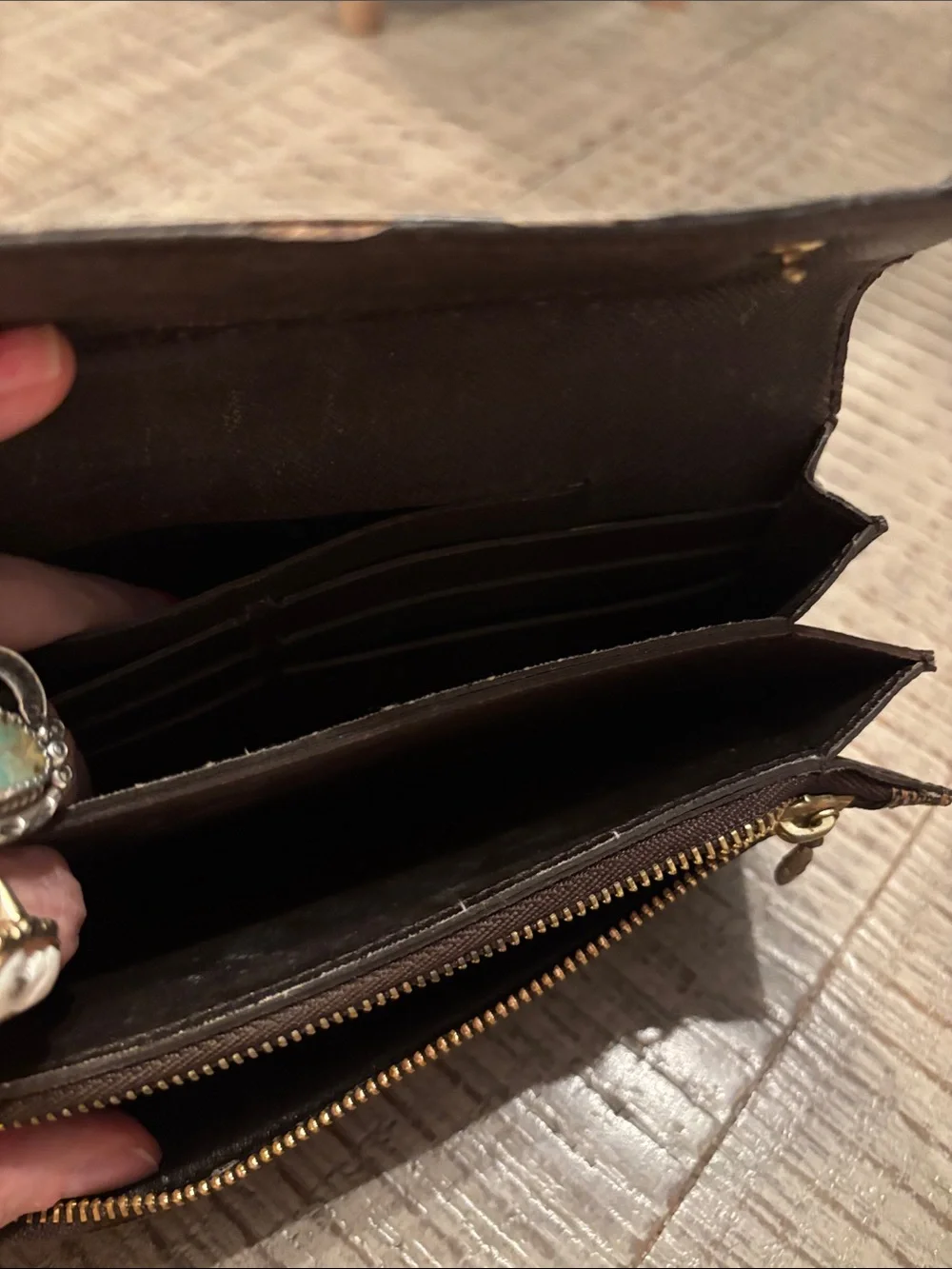 Louis Vuitton Damier Ebène Checker Continental Wallet Wristlet